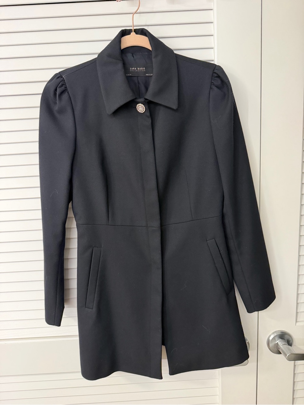 Zara Black Women's Single-Button Tailored Trench Coat